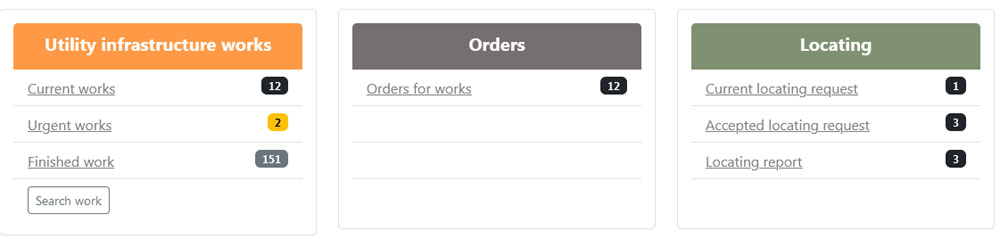 Infrastructure construction dashboard