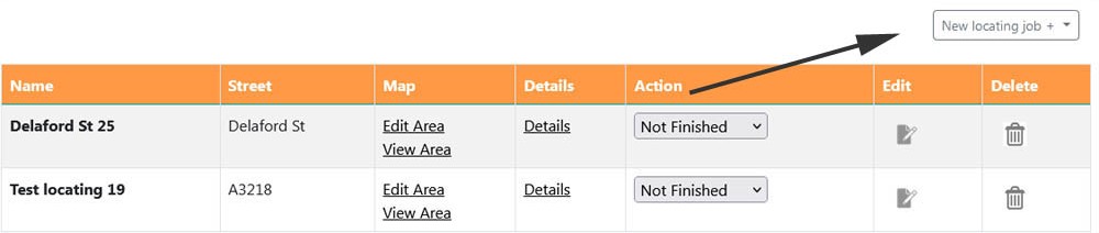 Infrastructure construction dashboard